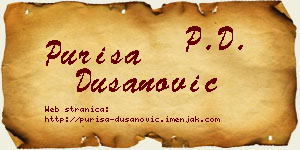 Puriša Dušanović vizit kartica